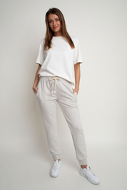 GREY MELANGE SWEATPANTS - BELINDA