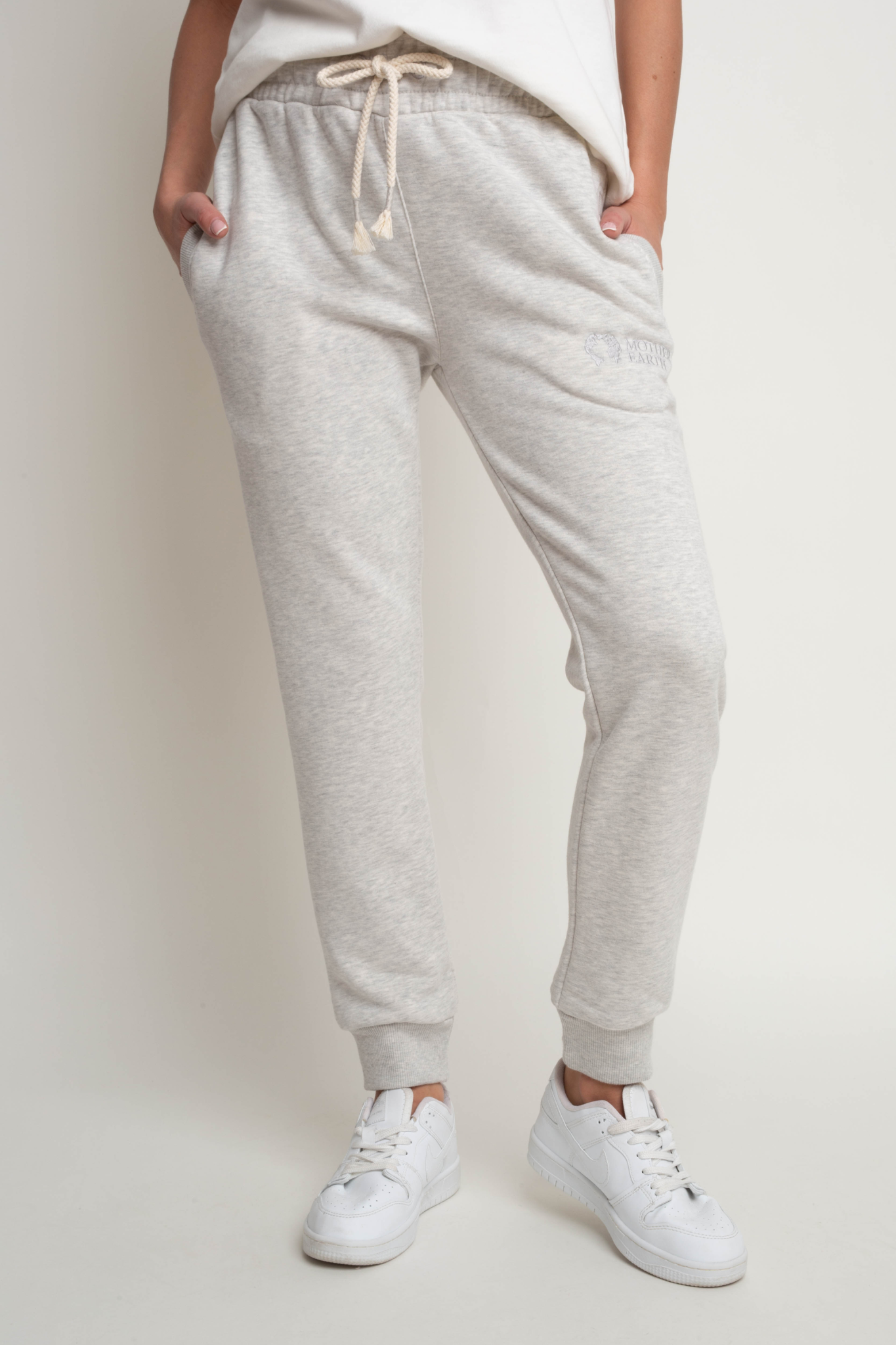 GREY MELANGE SWEATPANTS - BELINDA