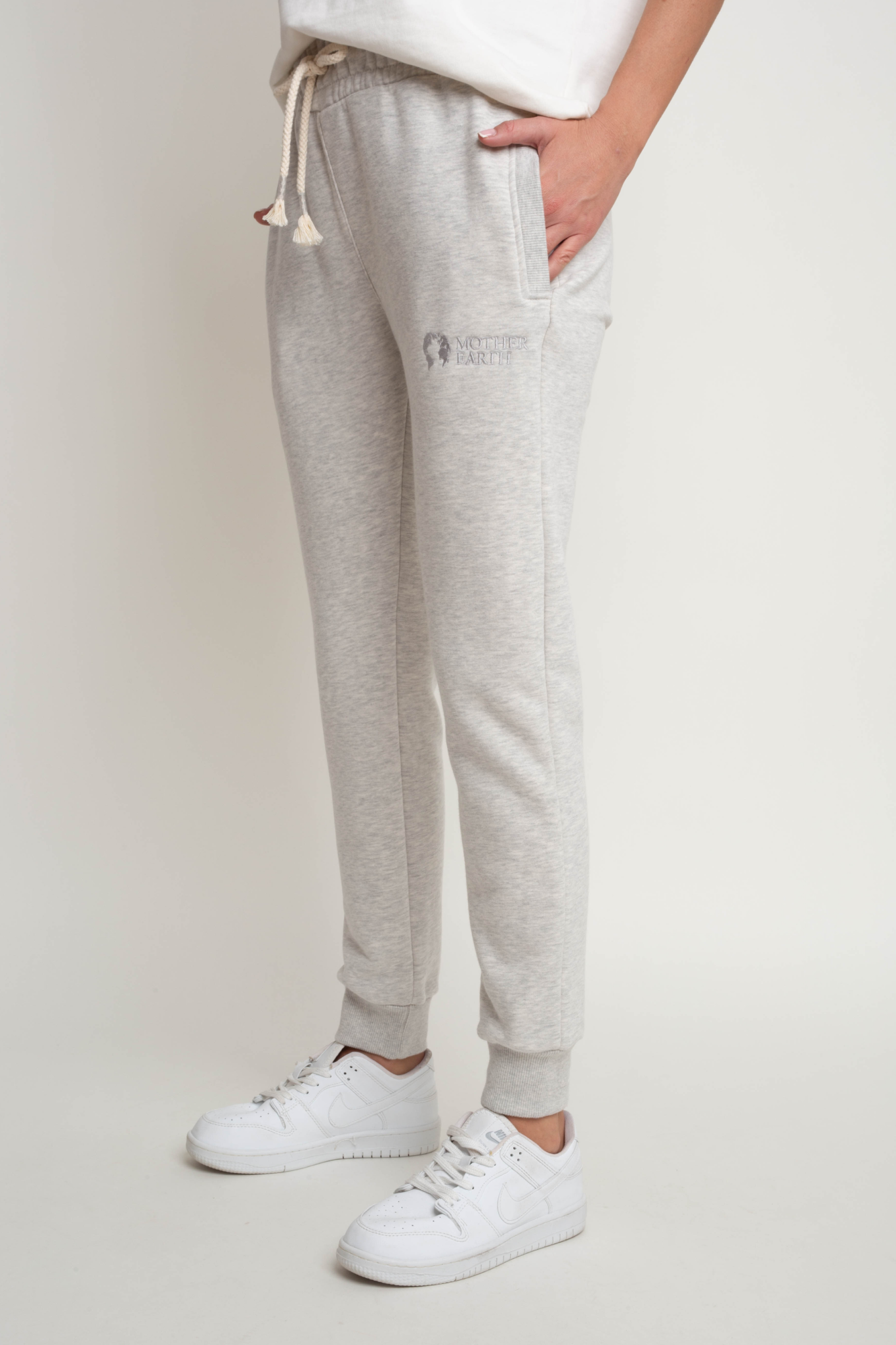 GREY MELANGE SWEATPANTS - BELINDA