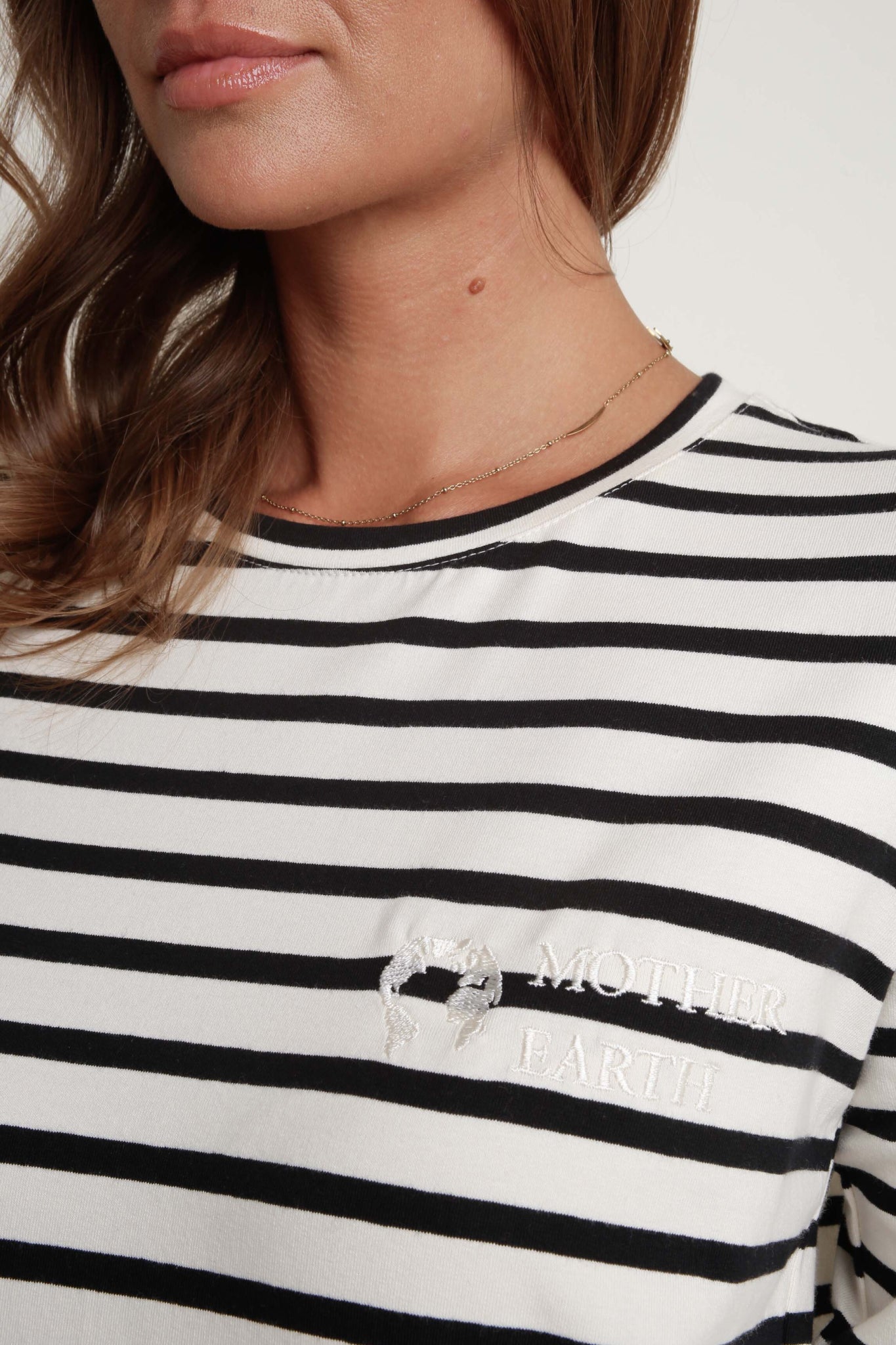 CREAM AND BLACK STRIPED LONG-SLEEVE BLOUSE - SOTAVENTO