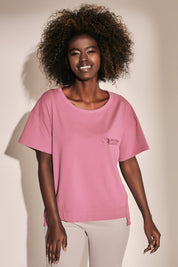 ASYMMETRIC T-SHIRT WITH LONG BACK FUCHSIA - MINORKA