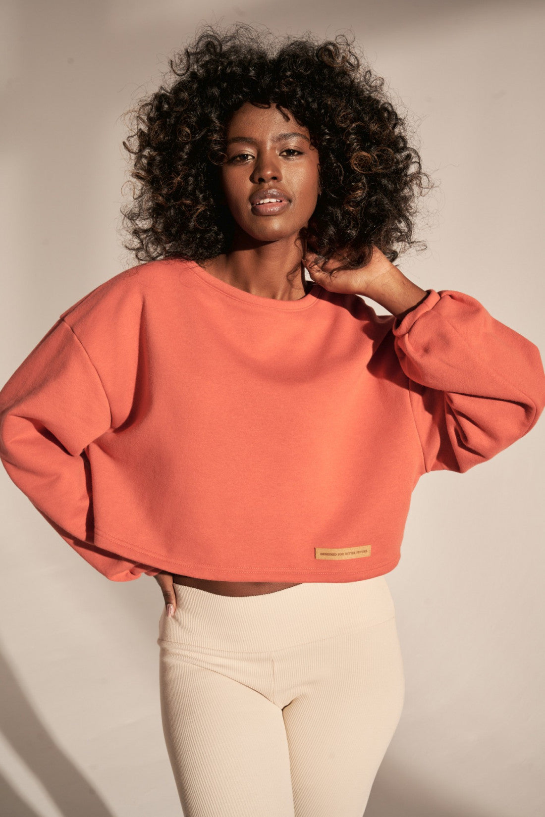 CREWNECK SWEATSHIRT LOOSE CUT ORANGE - NAURA