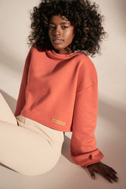 CREWNECK SWEATSHIRT LOOSE CUT ORANGE - NAURA