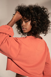 CREWNECK SWEATSHIRT LOOSE CUT ORANGE - NAURA