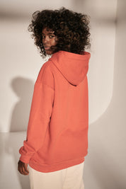 SWEATSHIRT WITH HOOD AND POCKETS ORANGE - PESKADOR