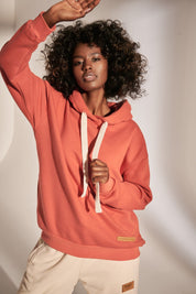 SWEATSHIRT WITH HOOD AND POCKETS ORANGE - PESKADOR