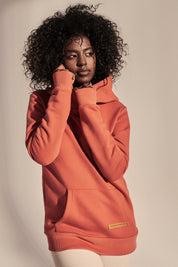 SWEATSHIRT WITH LARGE HOOD ORANGE - SAREMA