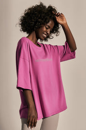 OVERSIZE UNISEX FUCHSIA T-SHIRT - SINGAPUR