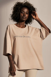 T-SHIRT OVERSIZE UNISEX SAND BEIGE - SINGAPUR