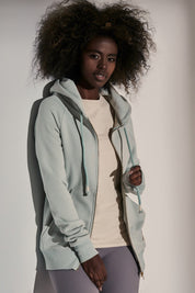 ZIPPER WITH HOOD, MINT - ZANZIBAR