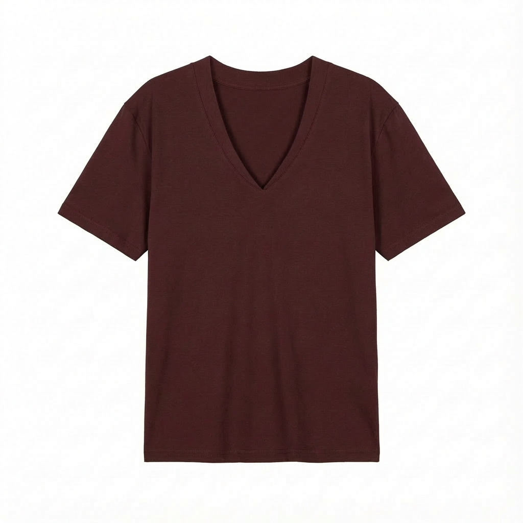 T-SHIRT OVERSIZE Z DELIKATNYM EFEKTEM SPRANIA BORDOWY  - FLORES packshot