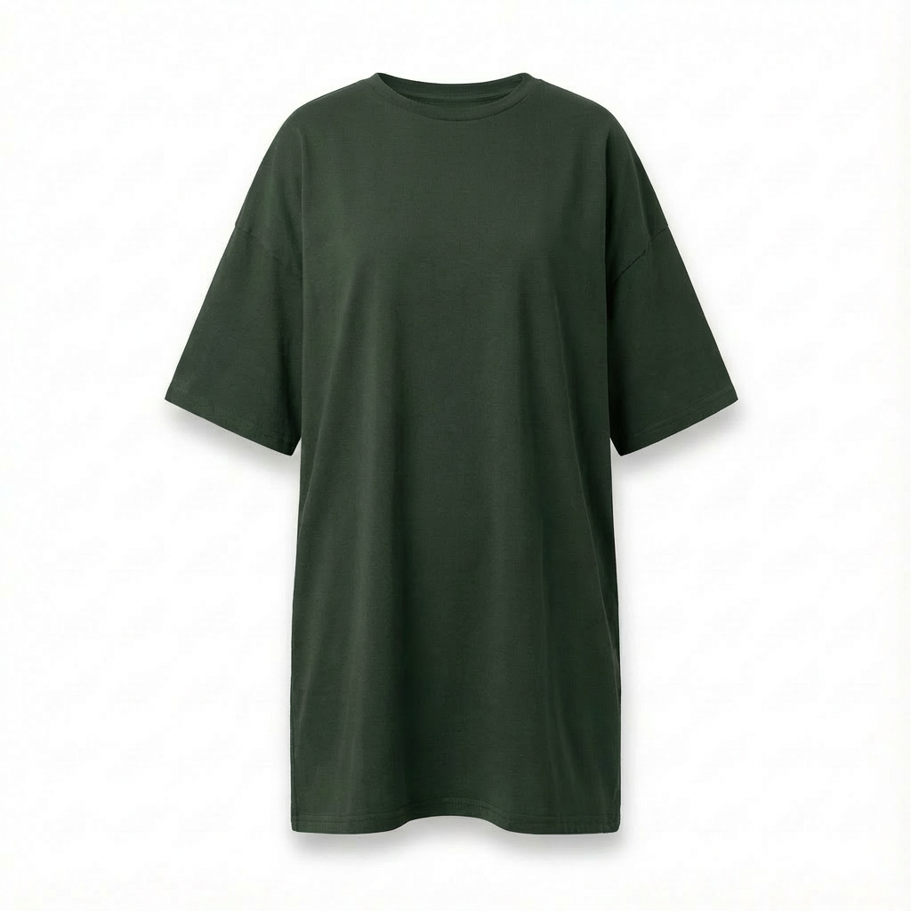 OVERSIZED T-SHIRT WITH A DELICATE WASH EFFECT, GREEN - KOMODO packshot