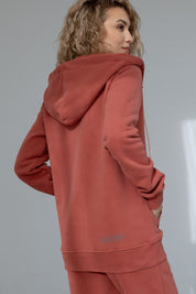 ORANGE ZIPPER WITH HOOD - ARINA