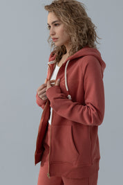 ORANGE ZIPPER WITH HOOD - ARINA