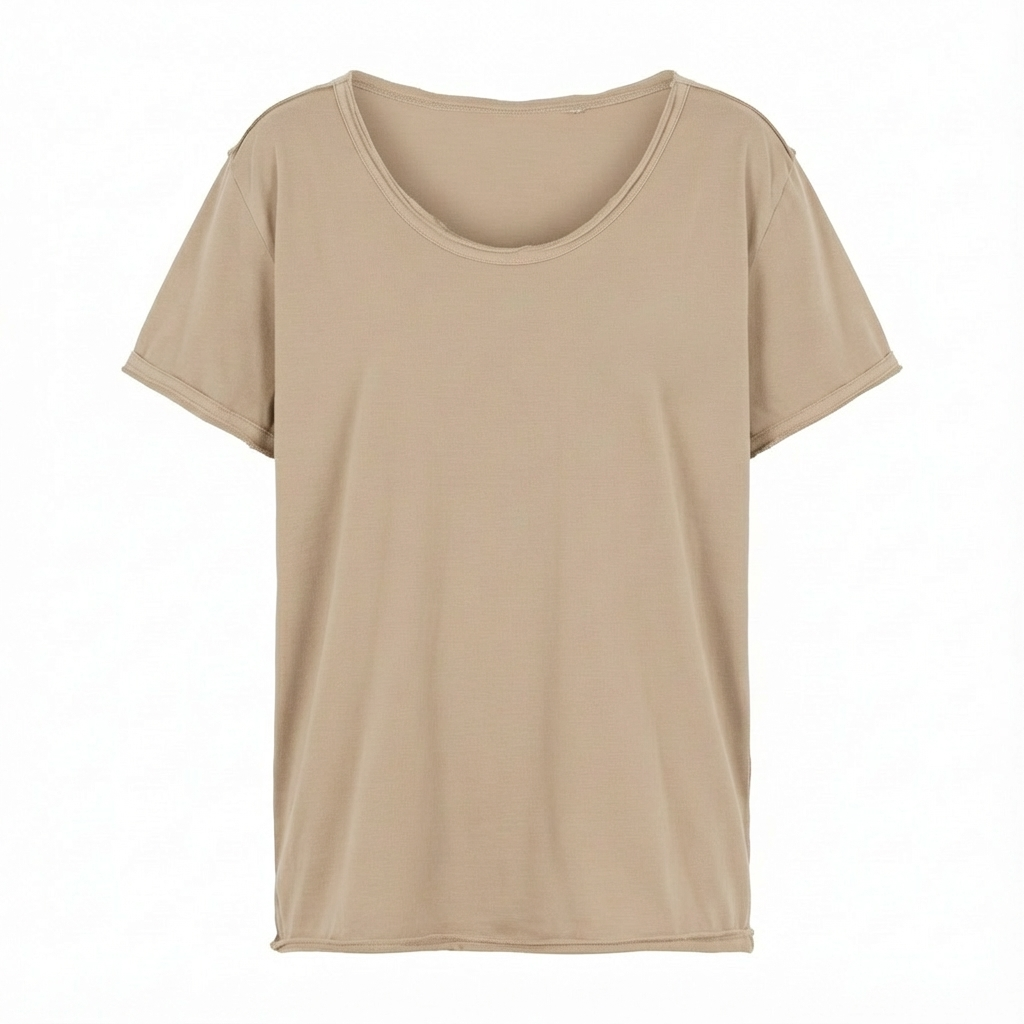 OVERSIZED T-SHIRT WITH A DELICATE WASH EFFECT, BEIGE - NUSA packshot