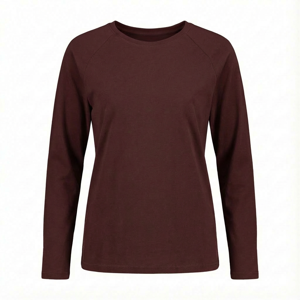 OVERSIZED LONGSLEEVE WITH A DELICATE WASH EFFECT, BURGUNDY - OBILATU packshot