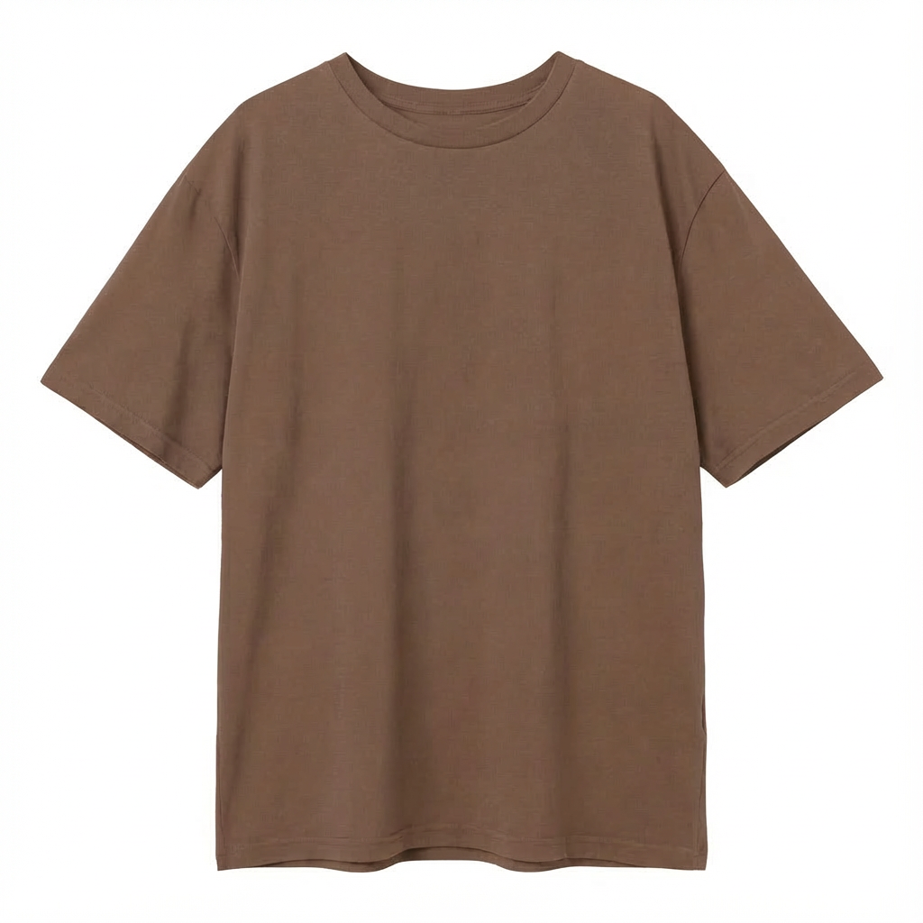 OVERSIZED T-SHIRT WITH A DELICATE WASHED EFFECT BROWN - OYSTER packshot