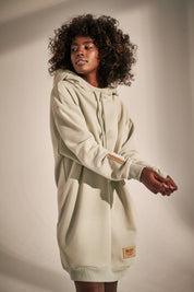 LONG HOODED SWEATSHIRT WITH POCKETS MINT - NELSON